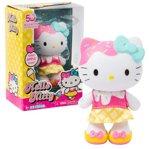 Hello Kitty - Bambola Alta 10 cm Ice Cream Con Delicata Profumazione, 5 Punti Di Articolazione, Vestito In Tessuto Con Scarpe Removibili, Dai 3 Anni