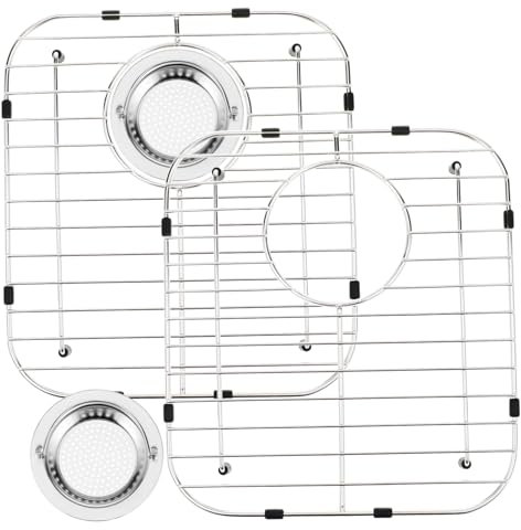 KONTONTY Lot De 2 Supports De Rangement Pour Évier En Acier Inoxydable Grille De Fond D'Évier En Acier Inoxydable Grille De Fond D'Évier De Cuisine Support D'Évier Pour Fond
