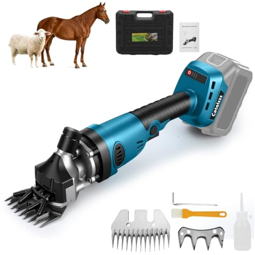 Akku-Schafschere Schermaschine für Makita 18V,Bürstenloser 850W 2800 U/min 3 Gang,Wollschere für Nutzviehbedarf zum Rasieren von Fellwolle bei Schafen, Ziegen und schmutzigen Rindern (ohne Akku)