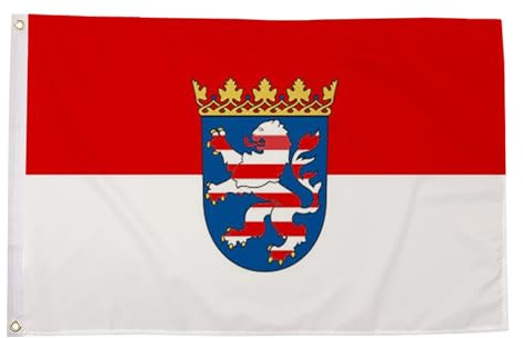 Hessen Flagge Fahne 90cm x 150cm, Beste Qualität | Flaggen und Fahnen der Welt in sehr guter Qualität
