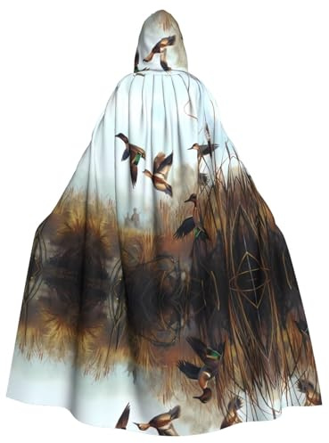 ZHAOUR Unisex Erwachsene Halloween Kapuzenumhang – Jagd fliegende wilde Volldruck Cosplay Kostüm Umhang – bequeme und langlebige Robe