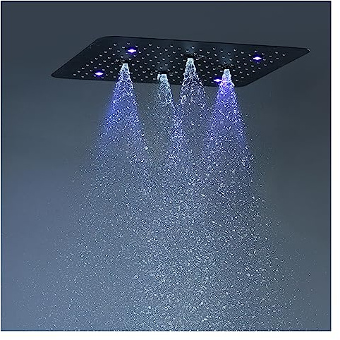 Douche à commande tactile, Systèmes de douche à effet pluie pommeau de douche à LED, mitigeur de bain à vanne thermostatique, ensemble de douche plafond intégré en acier inoxydable(Single Top spray)