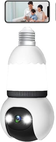 Giurui Livelyto Bulb Camera – Livelyto Security Camera, 5G&2.4GHz Wireless Outdoor Indoor Camera, with Night Vision, Easy Installation, for Home Security Outside Indoor (1 Pcs)