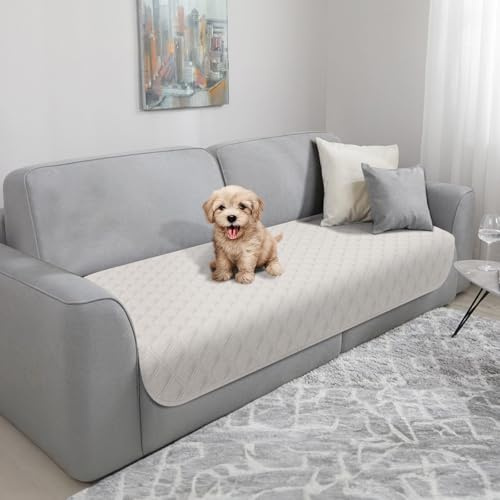 TAIKURA wasserdichte Hundedecke, 76 x 190cm Hundematte Haustier Decke rutschfeste robuste Hundedecke wiederverwendbar maschinenwaschbar kann als Schutz für Sofa, Bett, Autositz, Beige