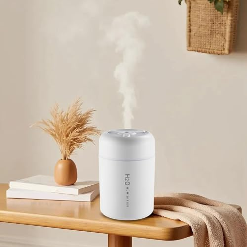 Mini Portable Humidifier for Bedroom, Portable Humidifiers for Home & Car,USB Desktop Air Humidifier with Colorful Night Light, Room Essential Oil Diffuser,Christmas Winter Holiday Gifts