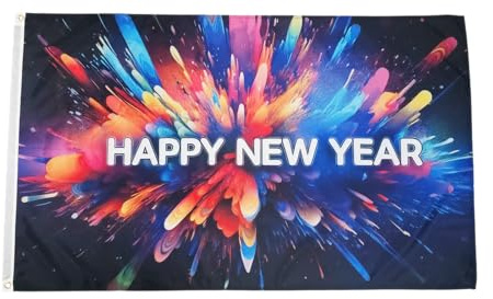 Fahne Flagge Silvester Happy new Year - 90 x 150 cm
