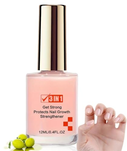 Nail Strengthener, Extra Strong Nail Hardener for Weak & Damaged Nails, Quick Dry Smoothing Nail Care with Jojoba Oil & Vitamin E