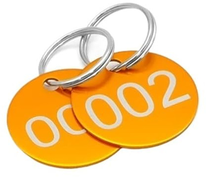 Metal Number Plates, Metal Number Tags Multicolor Multiple Sizes Keychain