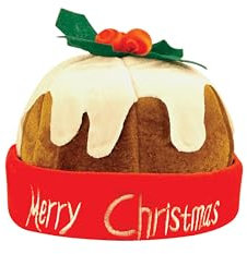 Henbrandt 1 x Weihnachtspuddinghut für Erwachsene mit Stechpalme, 30 cm, Frohe Weihnachten, Figgy Pudding, Urlaub, Party, Kopfbedeckung, lustiges Geschenk, Weihnachts-Kostüm, Zubehör, Neuheit Hüte für