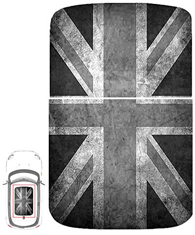 Paileco Lot de 2 autocollants en vinyle pour toit ouvrant automobile R50 R53 - Drapeau Union Jack gris grunge