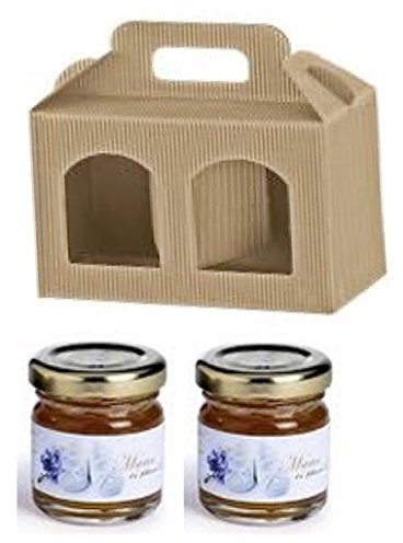 Italicum 20 portavasetti per 2 barattoli miele/marmellata da 250/300 gr. mm.130x60x120