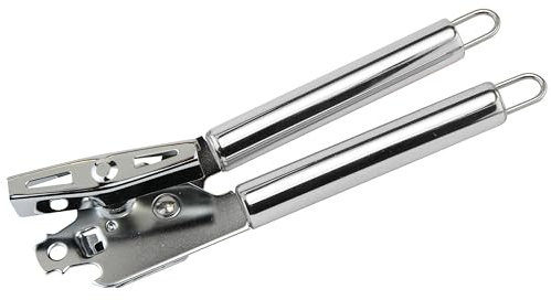 Apollo SS Can Opener, Stainless Steel, Multi-Colour, 25 x 18 x 1.8 cm | Manual Tin Opener with Bottle Cap Remover, Sharp Cutting Blades, Silver
