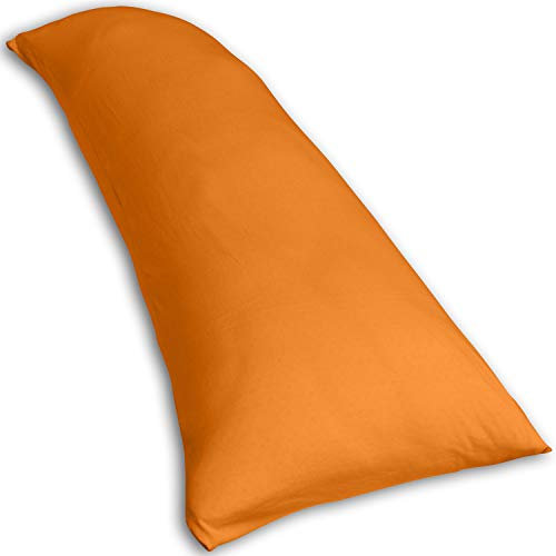 Traumreiter Seitenschläferkissen Visco Gel Professional mit Bezug Baumwolle Orange, Schwangerschaftskissen, Gel Stillkissen XXL langes Body Pillow Kissen Komfortkissen