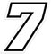 4R Quattroerre.it 13367 Numero Racing 7 Moto GP, Bianco, 10 x 9,5 cm