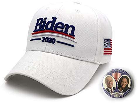 Biden Harris 2020 Mütze 3D bestickt Build Back Better Baseball Cap - Weiß - Einheitsgröße