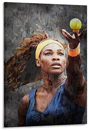 Serena Williams Poster Tennis Sport Poster 1 Leinwand, Wanddekoration, Kunstdruck, für Büro, Wohnzimmer, Schlafsäle, Häuser – Geschenke für Freund Mann 30 x 45 cm