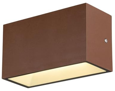 SLV Wandaufbauleuchte SITRA M UP/DOWN / Beleuchtung für Wände, Wege, Eingänge, LED Spot außen, Aufbau-Leuchte Outdoor, Gartenlampe / IP44 14W 1700lm 3000/4000K CCT SWITCH rost