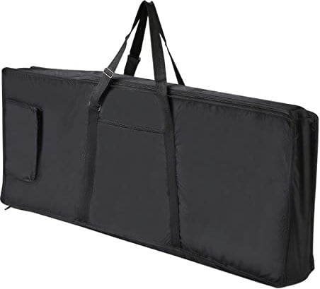 MGGi 99,1 cm große 61-Noten-Keyboard-Tasche für E-Piano, gepolstert mit 6 mm Baumwolle, verstellbarer Schultergurt und Aufbewahrungstasche, Schwarz für 61 Tasten E-Piano, 99 x 40,6 x 15,2 cm