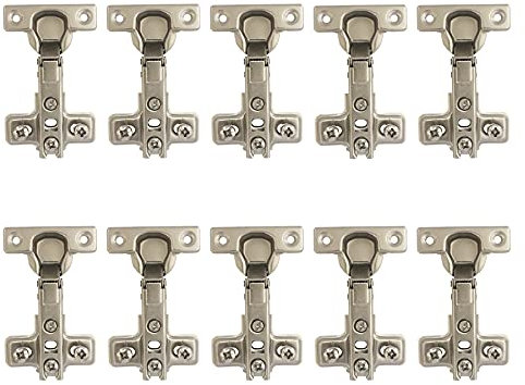 LIKERAINY 95 Grado Superposición Total Bisagra 26mm sin Amortiguador Slide-on Tecnología Totalmente Solapado Bisagras para Puertas de Mueble Armarios de Cocina 10 Pcs
