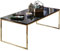 KADIMA DESIGN Riva Couchtisch, Metall und Holz, Filigrane Beine, Schwarze Tischplatte, 120x45x60 cm