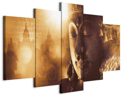 B&D XXL - Akustikbild Akustikbild Buddha, Schallschutz, Wohnzimmer, Büro | Verbessert Raumakustik, reduziert Hall, ideal fürs Büro oder Wohnzimmer, hochwertige Verarbeitung, schnelle Montage, stilvoll
