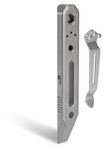 KeyUnity- KR00 Titanium EDC una barreta, Palanca Multiherramienta con destornillador y clip de bolsillo