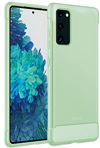 JETech Dünne Hülle für Samsung Galaxy S20 FE 6,5, Dünne Handyhülle mit Stoßdämpfung und Kohlefaser Design (Grün)