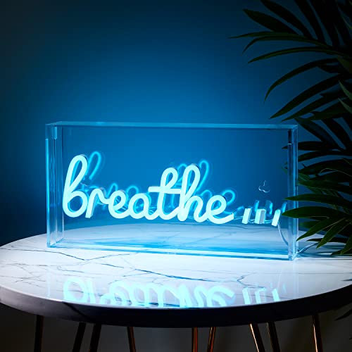 Lights4fun LED Neon Schriftzug Tischlampe Wandleuchte Breathe strombetrieben Innenbereich
