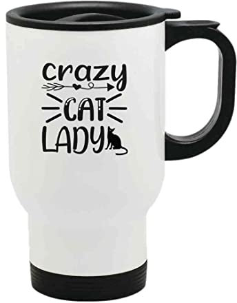 Crazy Cat Lady Thermal Travel Mug Flask Coffee Tea Mug 550
