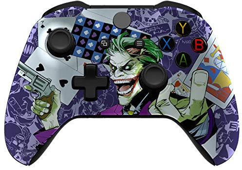 eXtremeRate Clown Cards Patterned Front Housing Shell Case for Xbox One S/X Controller, Soft Touch Faceplate Cover Replacement Kit for Wireless Controller (Model 1708) - Controller NOT Included