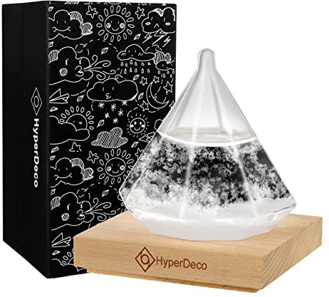 Storm Glass Weather Predictor, Weather Predicting Globe Storm Glass Cloud Forecaster, Diamond Shaped Barometer Bottle Station, Decoration Craft for Home Office, Festival Gift for Her