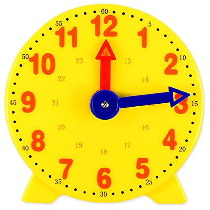 Jagowa 24-Hour Teaching Clock with Colorful Graphics - Educational Time Telling for Children - 10cm diameter
