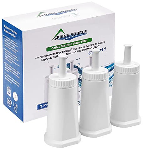 3 Stück Wasserfilter für Sage, TÜV SÜD zertifizierte Kaffeemaschine Kartusche Ersatzfilter für Sage Barista Express Pro Touch, kompatibel mit SES810, SES875, SES880, SES920, SES980, SES990