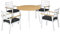 Outsunny Sitzgruppe, 5 TLG. Gartenmöbel-Set inkl. 1 Tisch, 4 Stühlen, Bistro-Set mit Sitzkissen, Sitzgarnitur, Balkonmöbel für Terrasse, Alu, Teak+Weiß