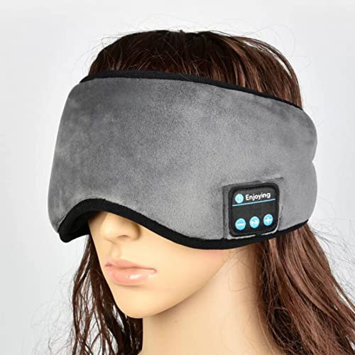 Wireless Bluetooth 5.0 Eyeshade, Sleep Eye Mask for Men Women, Smart Eye Mask 3D Wireless Music Sleeping Eye Mask Sleeping Headphones (Grey)