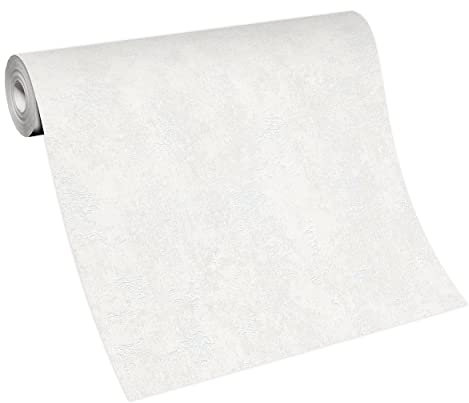 Erismann Concrete 10316-10 - Carta da parati in tessuto non tessuto, tinta unita, effetto cemento, colore: Bianco