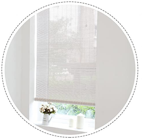 Stores À Enroulement Store en Bambou,Store Enrouleur Bambou Naturel,Rideaux Filtrant La Lumière,Stores Romains en Bambou Intérieur Extérieur,Pare-soleil Pour Fenêtres,Blanc,W×H-50x100cm/20x39in