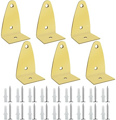 ONEBO Winkelkonsole-6 Stück L Winkel Halterung,Winkel Metall Display Wandhaken,für Bild, Spiegel, Küche Garage Halterung(mit 18 Schrauben + 18 Dehnschrauben)