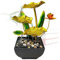 Zimmerbrunnen,3-stufiger Wasserfall Brunnen,Lotusblume Desktop-Wasser-Brunnen,Meditationsbrunnen mit Sand Steinen und LED Beleuchtung,für Meditation und Entspannung,Zuhause/Büro Dekoration (Stil 3)