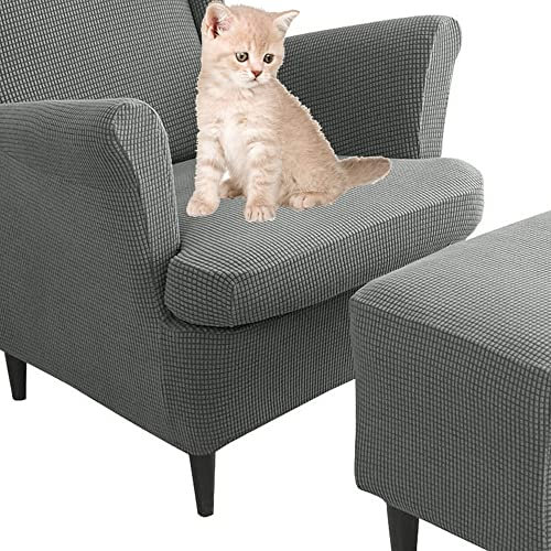 Uyeoco Elastische Sesselüberwürfe 3-teilig - Bezug für Ohrensessel Mit Ottomane, Schonbezug, Sesselhusse Stretch (Color : #95)
