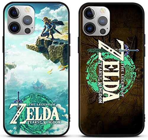 [2 Stück] Handyhülle für Apple iPhone 15 Plus - 6,7 Hülle, The Legend of Zelda Tears of The Kingdom Schwarz Weiche Silikon Schutzhülle Premium TPU Case für iPhone 15 Plus, 01