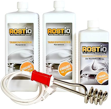 Rostio 2 Liter Tankentroster Plus 500ml Tank-Schutzemulsion Plus Tauchsieder