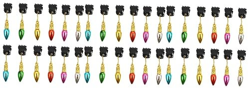 Warmhm 72 STK Schnurrbart Clip Bartschmuck Zum Leuchten Bringen Bart Kleine Glocke Bartklammern Dekoration Weihnachtsbart-Glitzer-Set Mini-glöckchen Plastik Kind Einstellen Empfindlich