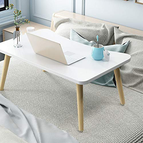 Laptop-Betttisch aus Holz, Sofaständer mit großem Schreibtisch, geeignet für Wohnzimmer, Schlafzimmer und Büro, ARC-weiß