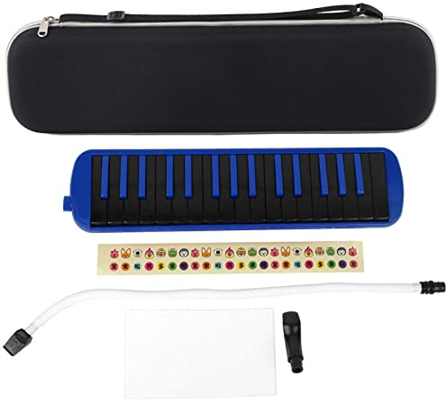 32 Tasten Melodica, Melodica Air Piano Keyboard Blasmusikinstrument mit Übungstasche für Anfänger (BLUE