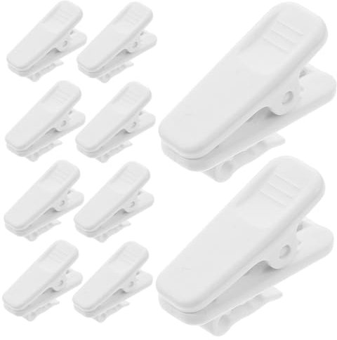 HEMOTON 10st Universeller Kabelclip Für Kopfhörer Kleiner Kopfhörerclip Clip Für Kopfhörerkabel Kopfhörerkabel-shirthalter Headset-audiokabelclip Aufsteckbar Büro Veranstalter Weiß Plastik