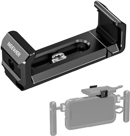 NEEWER T5 T7 T9 SSD Halterung für iPhone 15 Pro Max Handykäfig PA023 PA024, 2,2-3/55-75mm SSD Klemme, kompatibel mit Samsung mit 1/4 Schraube, verdrehsicherer abgeschrägter Kante, Cold Shoe, UA051