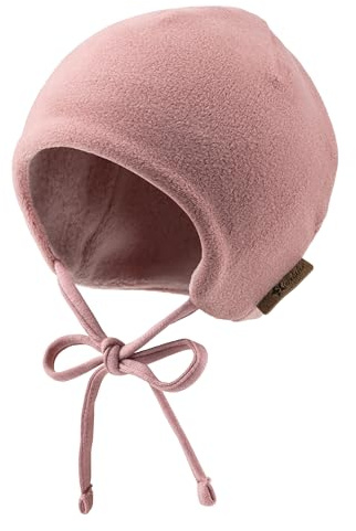 Sterntaler Beanie aus Microfleece Mädchen - Baby und Kinder Mütze mit angeschnittenen Ohrenklappen und Bindeband - gefüttert mit Baumwollfleece - perlrosa, 43