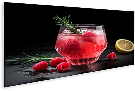 islandburner Prime Bild auf Leinwand Himbeer Cocktail Bilder Wandbilder Poster