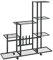Gecheer Blumenständer mit Rollen Blumentreppe Pflanzenständer Blumenregal Pflanzentreppe Pflanzregal Blumenbank 94,5x25x92,5 cm Schwarz Metall
